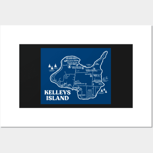 Kelleys Island Map Posters and Art